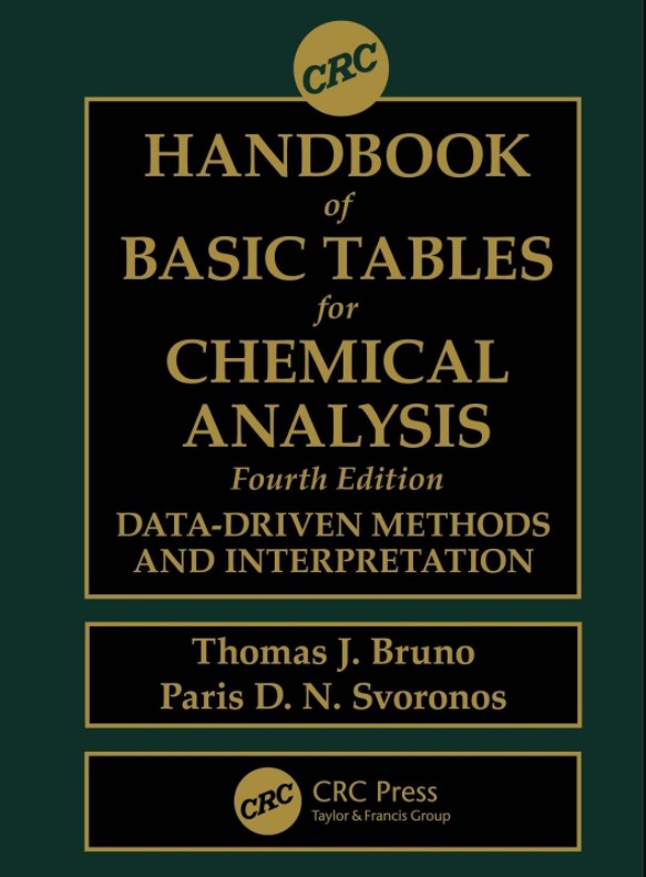 CRC Handbook of Basic Tables for Chemical Analysis: Data-Driven Methods and Interpretation